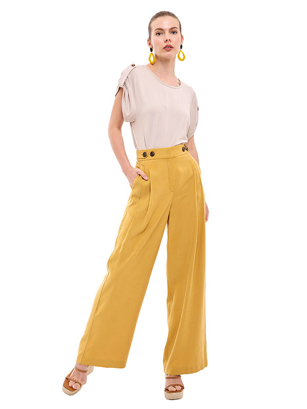 Pantalón con Charreteras Ajustables en Pretina y Elástico Trasero