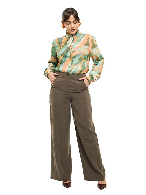Pantalón con Costuras Laterales Decorativas