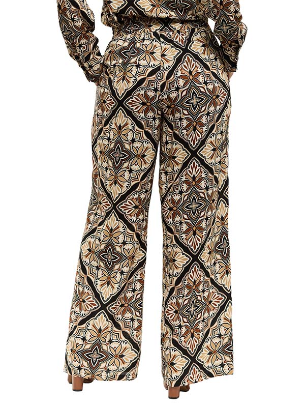 Pantalón de Pierna Amplia con Pretina Elástica