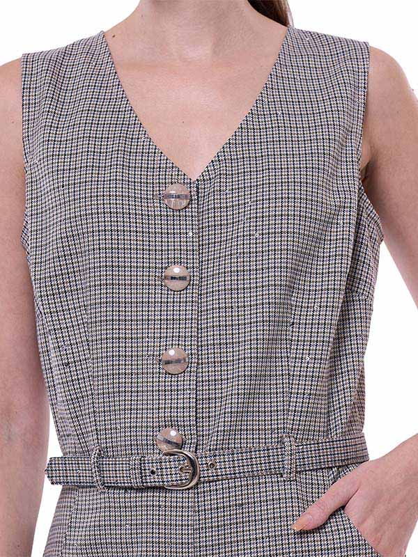 Jumpsuit de Lentejuelas para Dama Sin Mangas Pierna Ancha con Cinturón