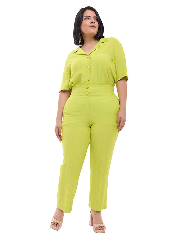 Pantalón con elástico en trasero y bolsas diagonales