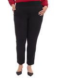 Pantalón liso con elástico en cintura y bolsas