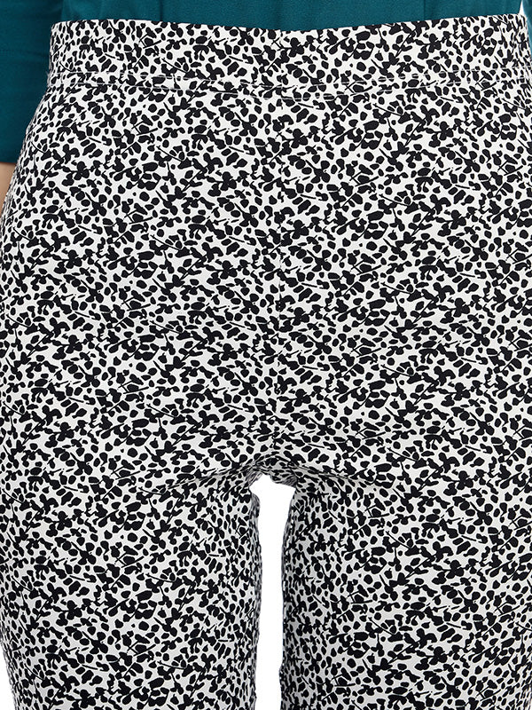 Pantalón Skinny de Bengalina con Estampado Floral
