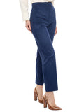 Pantalón Suede con Pinzas Cintura Alta y Corte Skinny