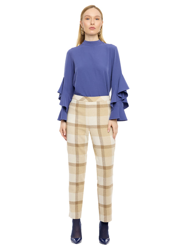 Pantalón Tafetán Preteñido a Cuadros