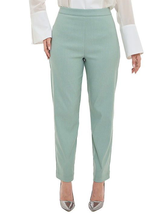 Pantalón de Tafetán Estampado a Rayas