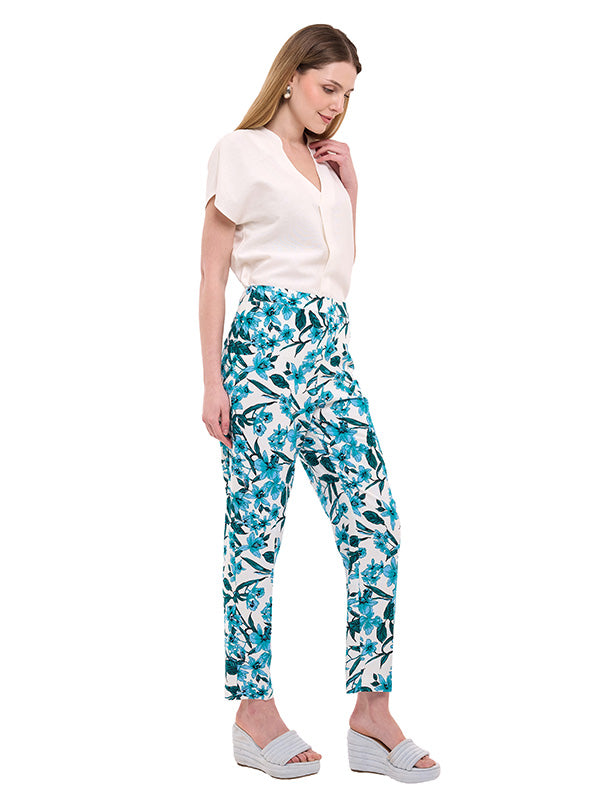 Pantalón de Lino Estampado Multiformas