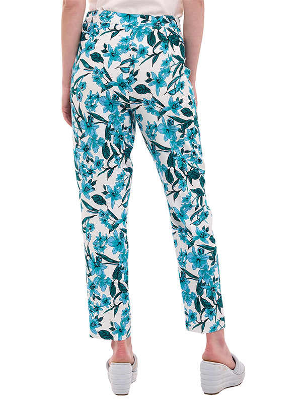 Pantalón de Lino Estampado Multiformas