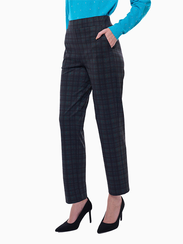 Pantalón de Super Ponti con Estampado Escocés y Corte Recto
