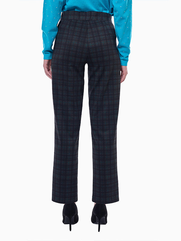 Pantalón de Super Ponti con Estampado Escocés y Corte Recto