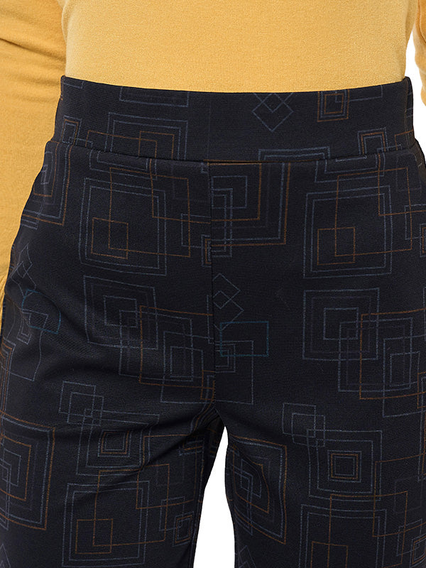 Pantalón de Super Ponti con Estampado Geométrico y Corte Recto