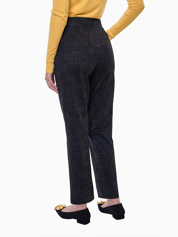 Pantalón de Super Ponti con Estampado Geométrico y Corte Recto