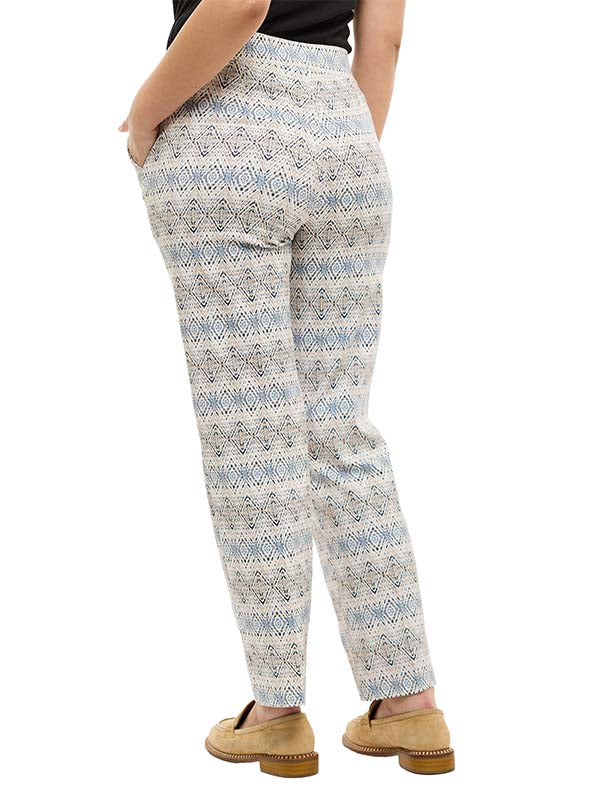 Pantalón de Bengalina con Estampado Étnico y Corte Recto