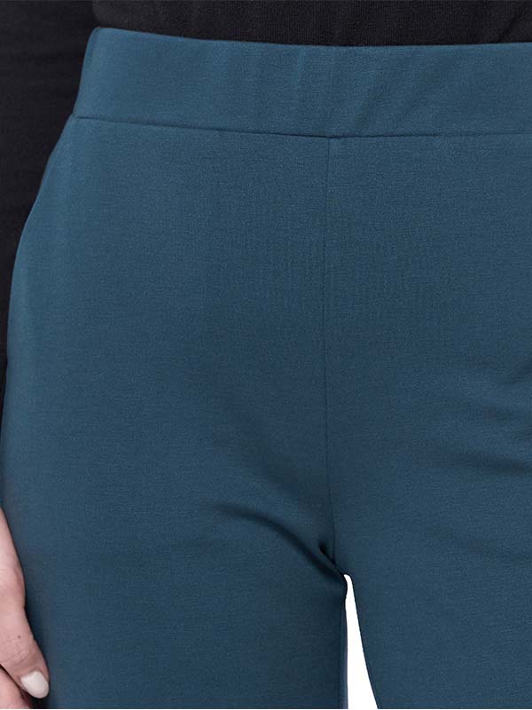 Pantalón de Super Ponti Liso con Cintura Alta y Pierna Recta