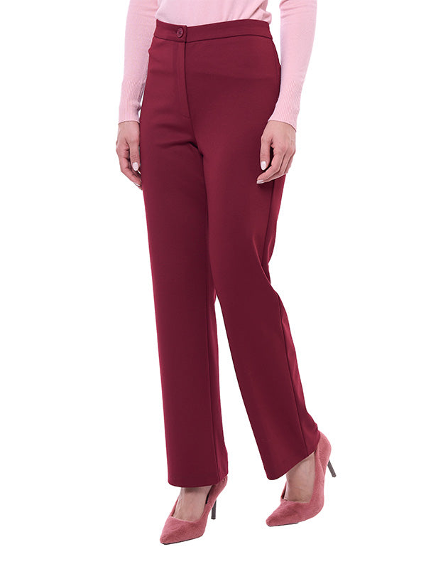 Pantalón de Super Ponti Liso con Pinzas y Cintura Alta