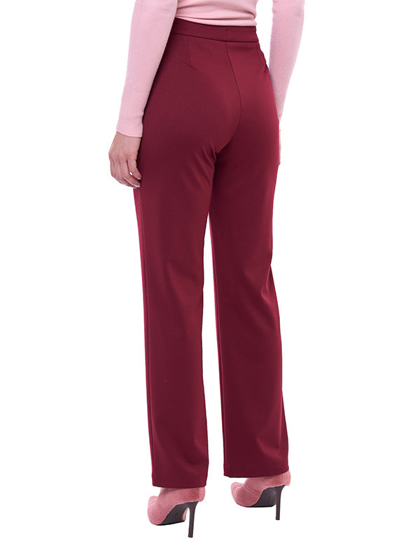 Pantalón de Super Ponti Liso con Pinzas y Cintura Alta