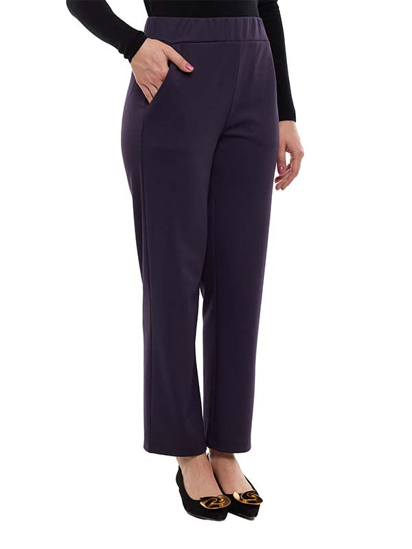 Pantalón de Super Ponti para Dama Liso con Pinzas Cintura Alta