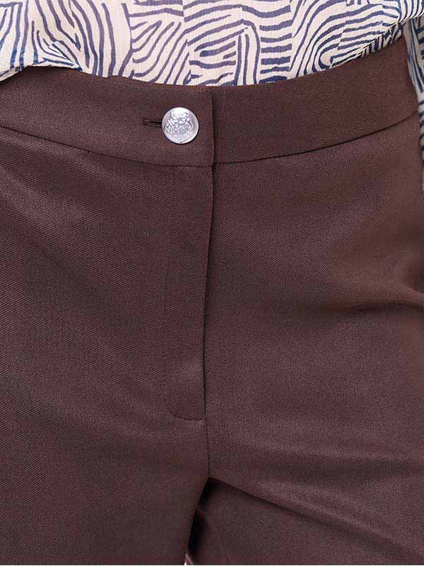Pantalón de Súper Ponte Liso de Cintura Alta y Pierna Recta