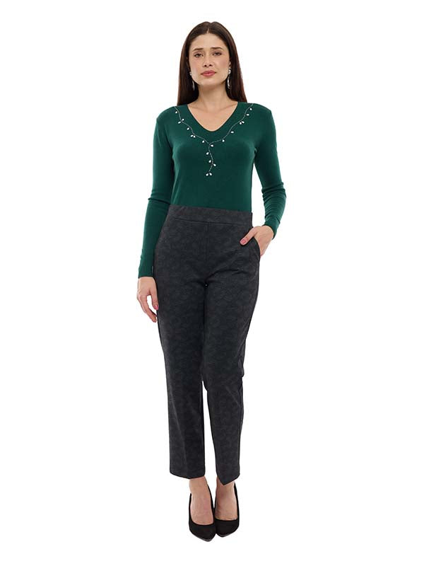 Pantalón de Super Ponti Estampado Paisley de Tiro Alto