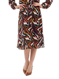 Falda de Chifón Animal Print Línea A a la Rodilla