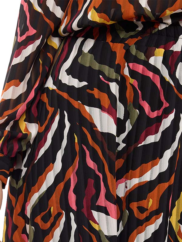 Falda de Chifón Animal Print Línea A a la Rodilla