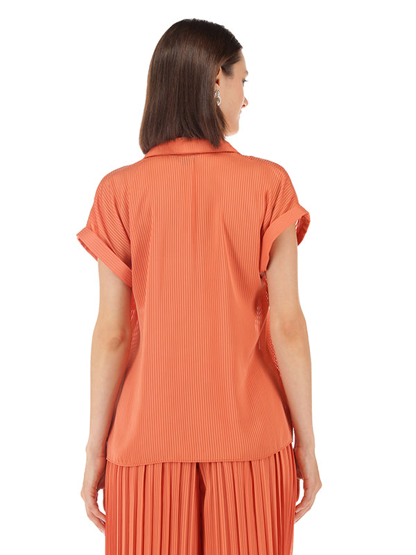 Blusa camisera con hombro prolongado