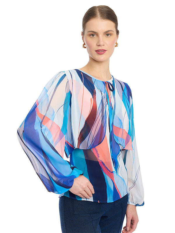 Blusa Efecto Doble Prenda con Manga Aglobada