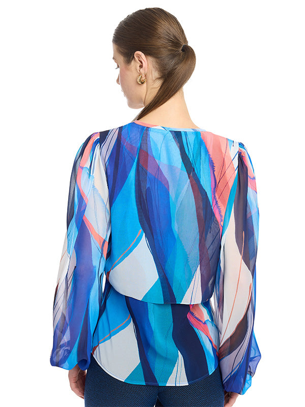 Blusa Efecto Doble Prenda con Manga Aglobada