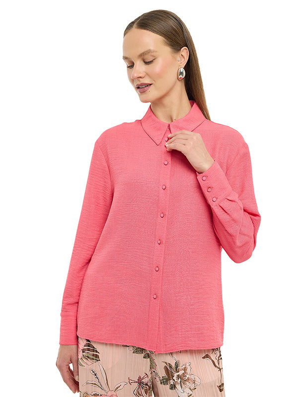 Blusa Camisera con Puño Ancho