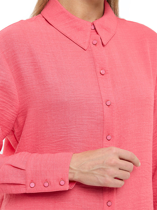 Blusa Camisera con Puño Ancho