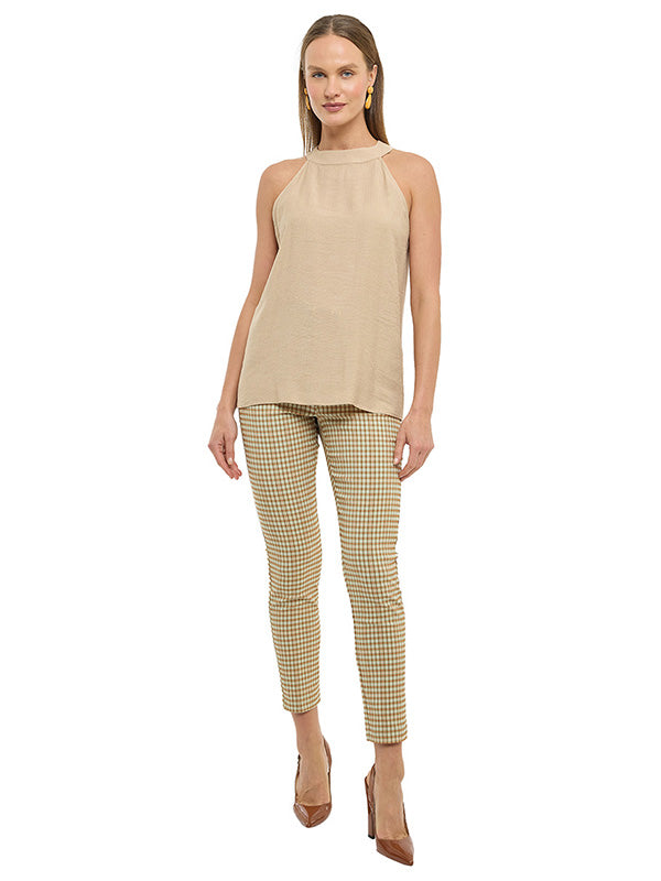 Blusa cuello halter con abertura de ojal en la espalda