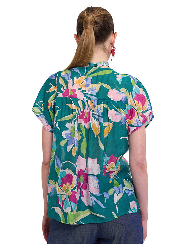 Blusa de Hombro Prolongado con Corbata Removible en Escote