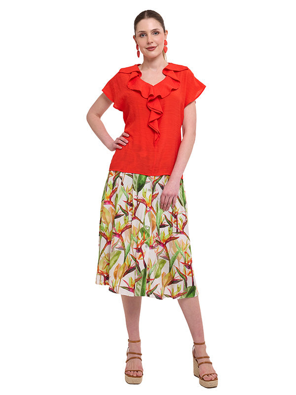 Blusa con Escarola en Escote Delantero