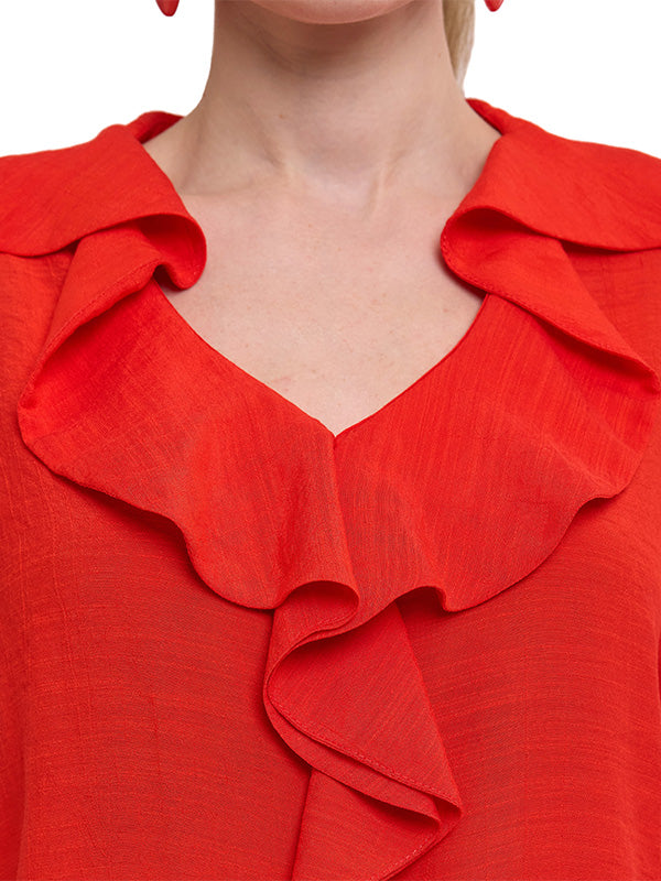 Blusa con Escarola en Escote Delantero