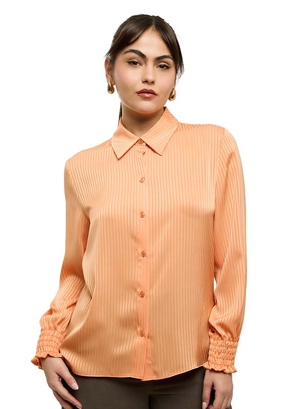 Blusa de Manga Larga con Puños Enresortados