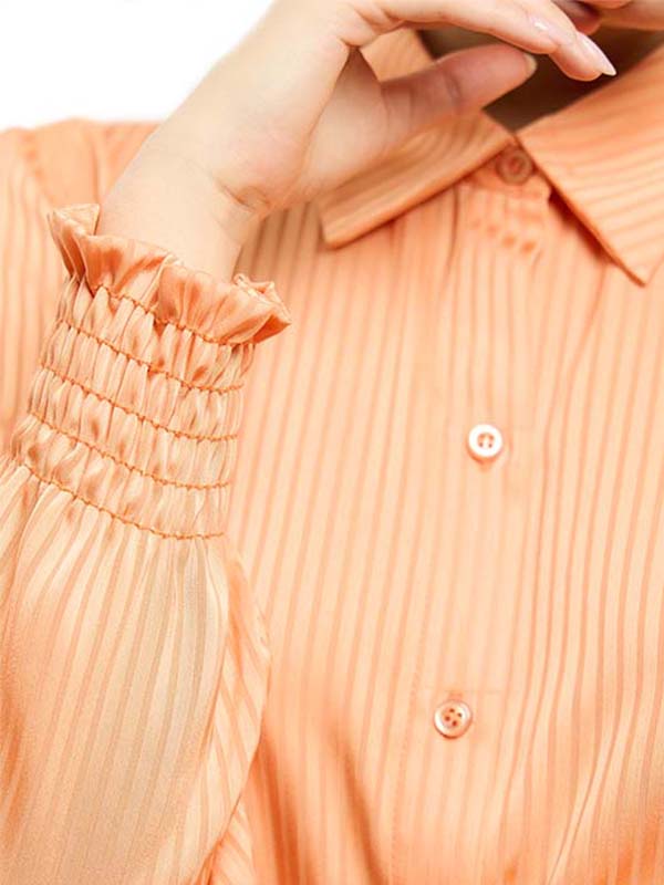 Blusa de Manga Larga con Puños Enresortados
