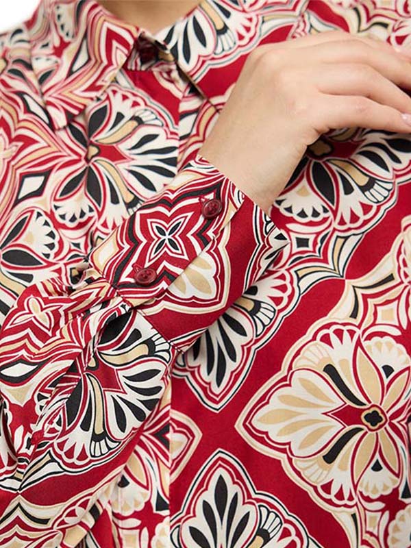 Blusa Camisera de Manga Larga con Hombro Prolongado