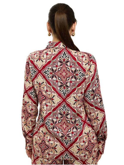 Blusa Camisera de Manga Larga con Hombro Prolongado