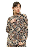 Blusa Camisera de Manga Larga con Hombro Caído