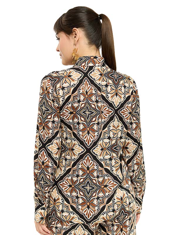 Blusa Camisera de Manga Larga con Hombro Caído