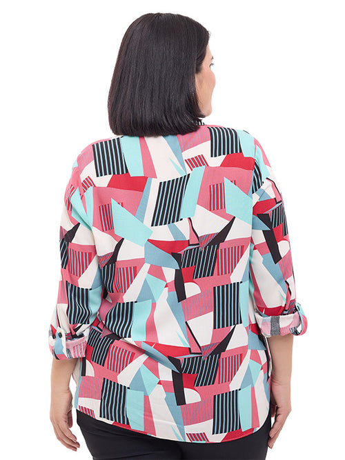 Blusa camisera con elevador en mangas