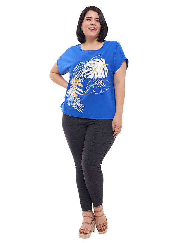 Blusa de escote redondo con estampado