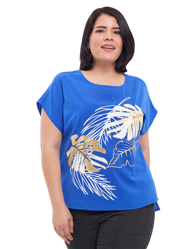 Blusa de escote redondo con estampado