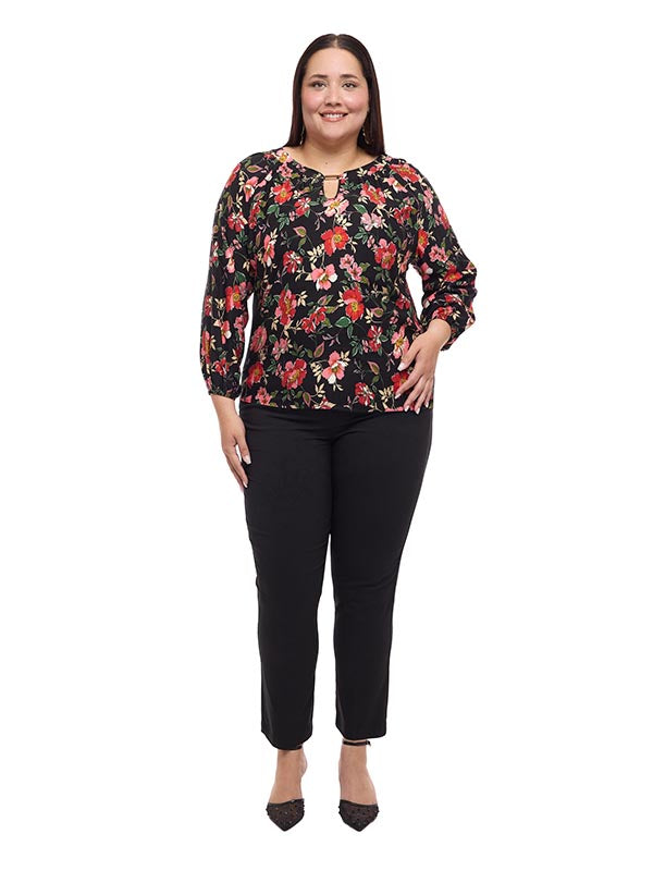 Blusa estampada con herraje