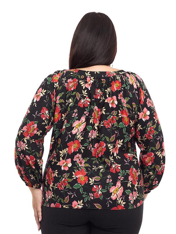 Blusa estampada con herraje