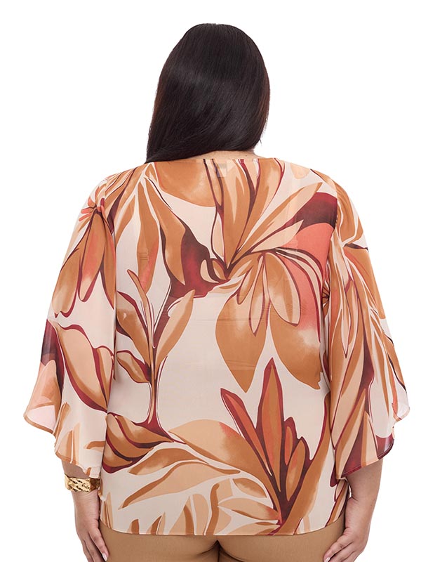 Blusa estampada con collar
