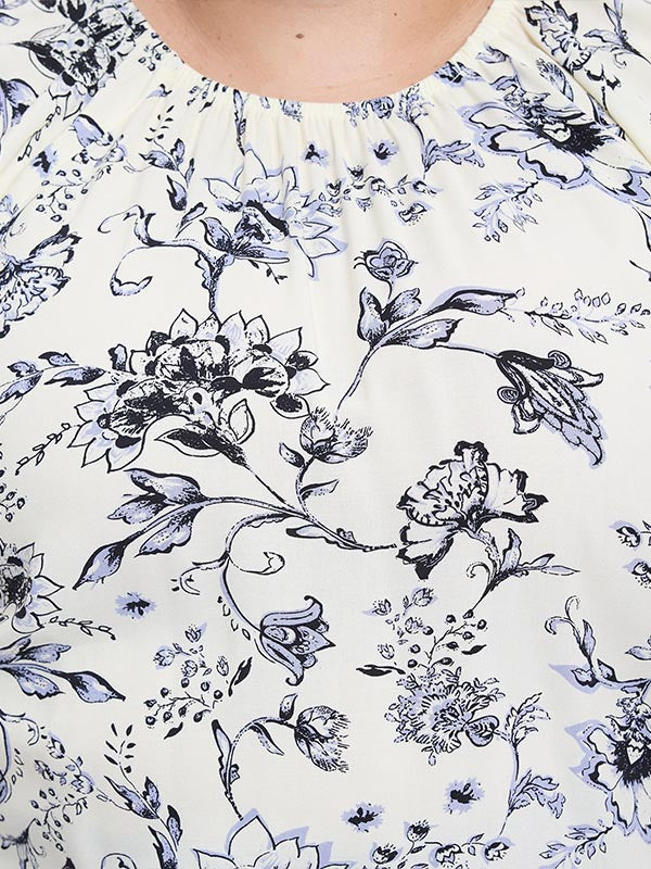 Blusa Estampada para Dama de Manga Larga Aglobada