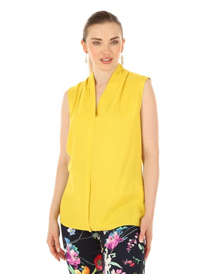 Blusa lisa con escote en V