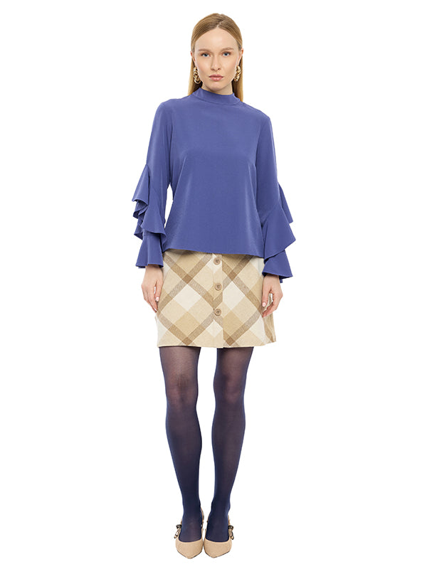 Blusa Crepé Lisa Cuello Alto