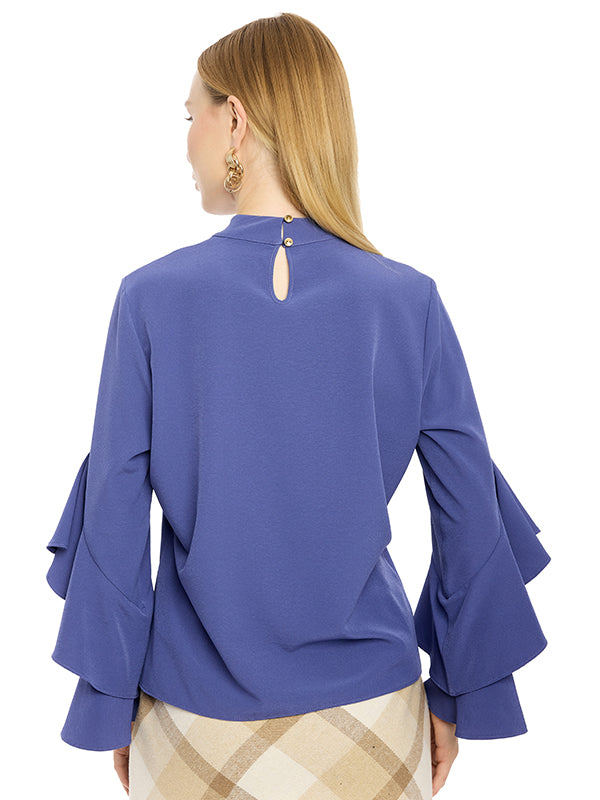 Blusa Crepé Lisa Cuello Alto